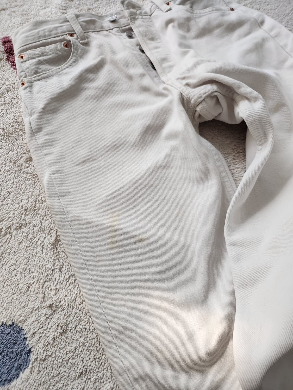 90's 리바이스 501 화이트 데님 상품이미지4