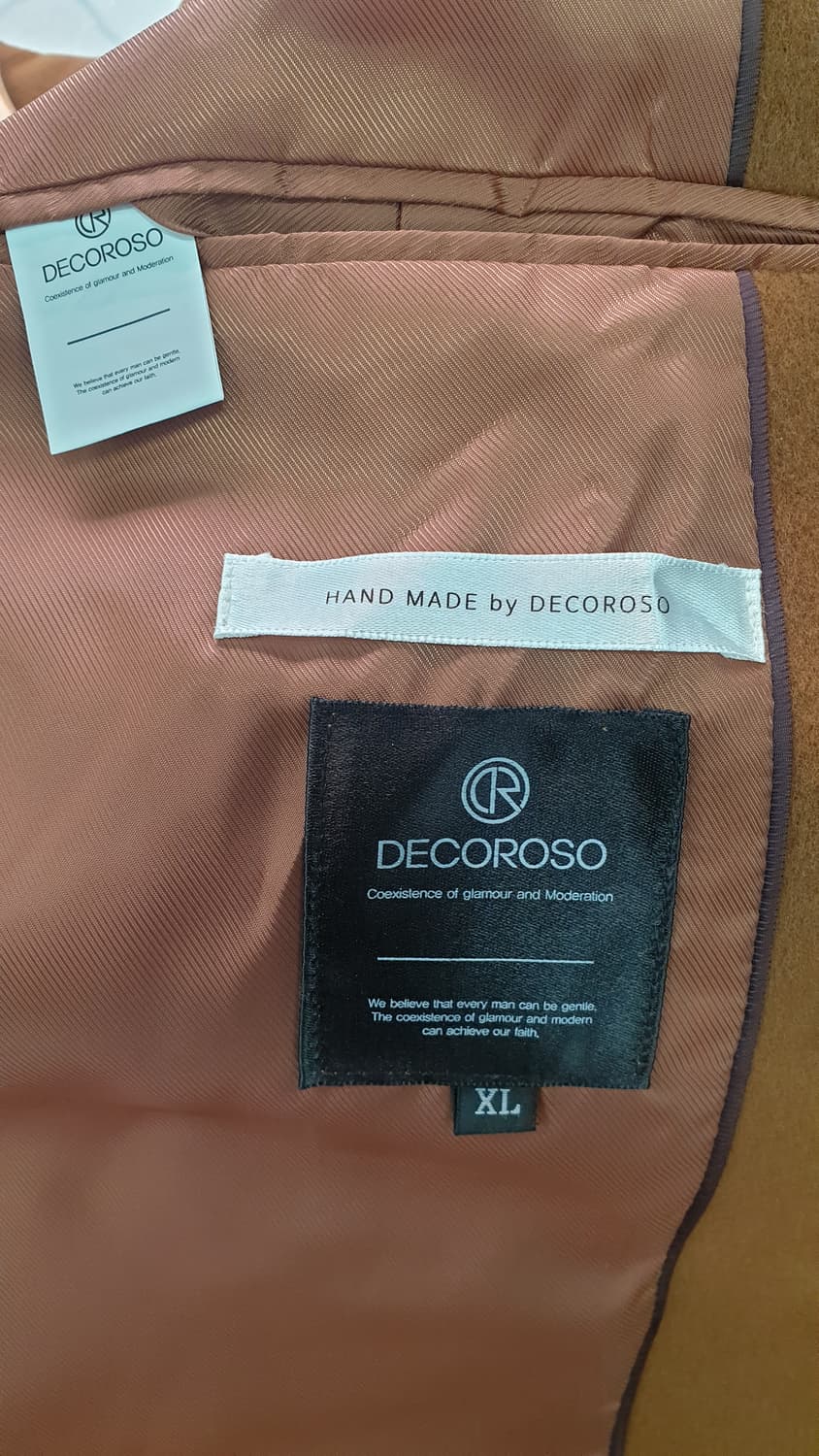 DECOROSO 브라운 더블 롱코트 XL 상품이미지4