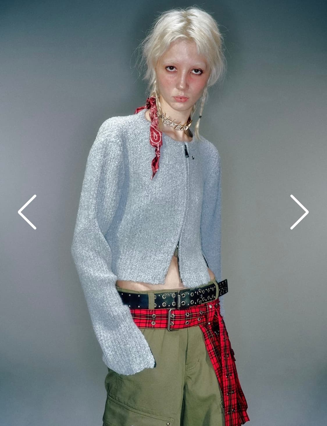 NEAH KNITTED ZIP-UP GREY 상품이미지3