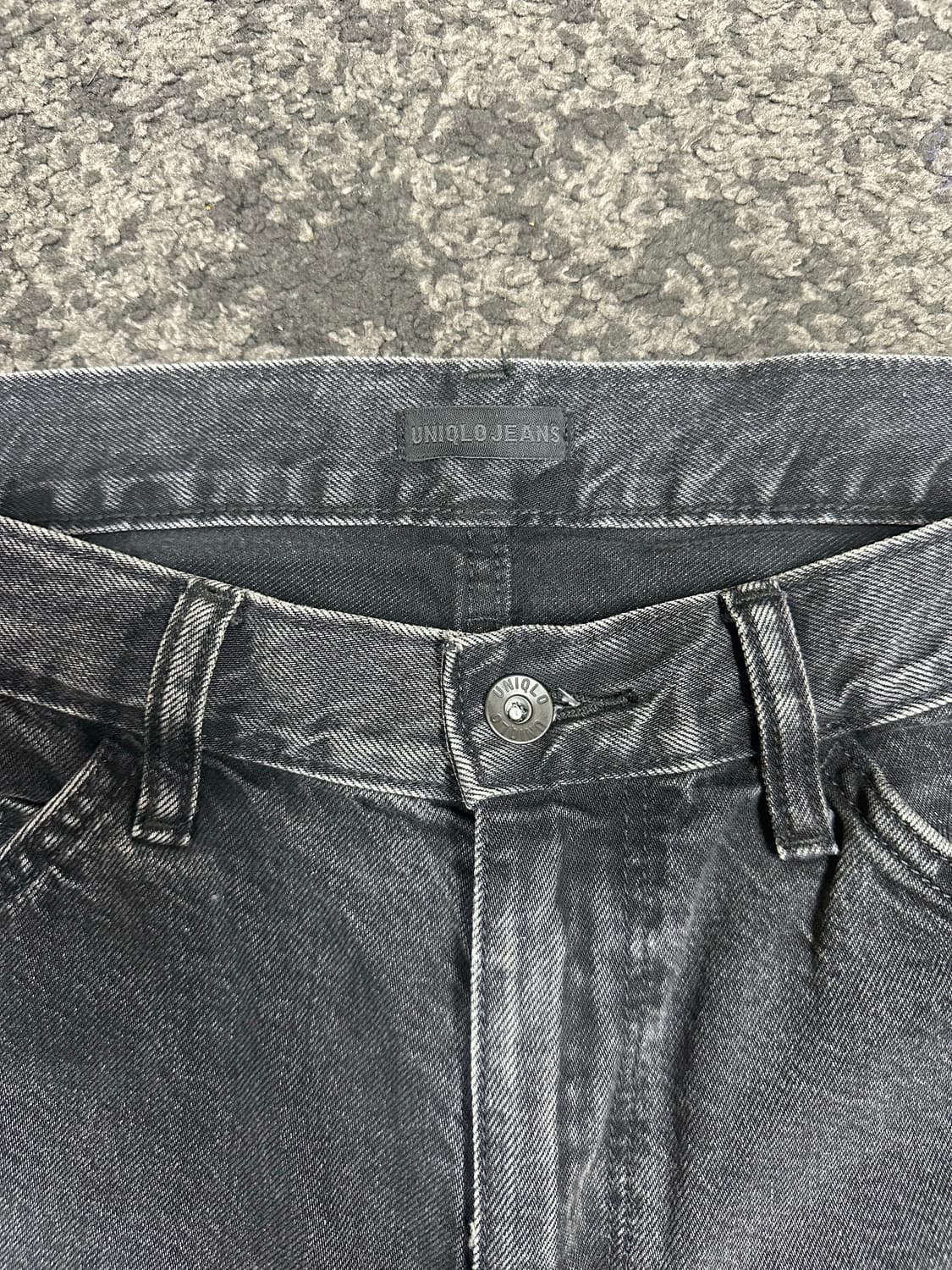 유니클로 와이드핏 데님 블랙 29 상품이미지3