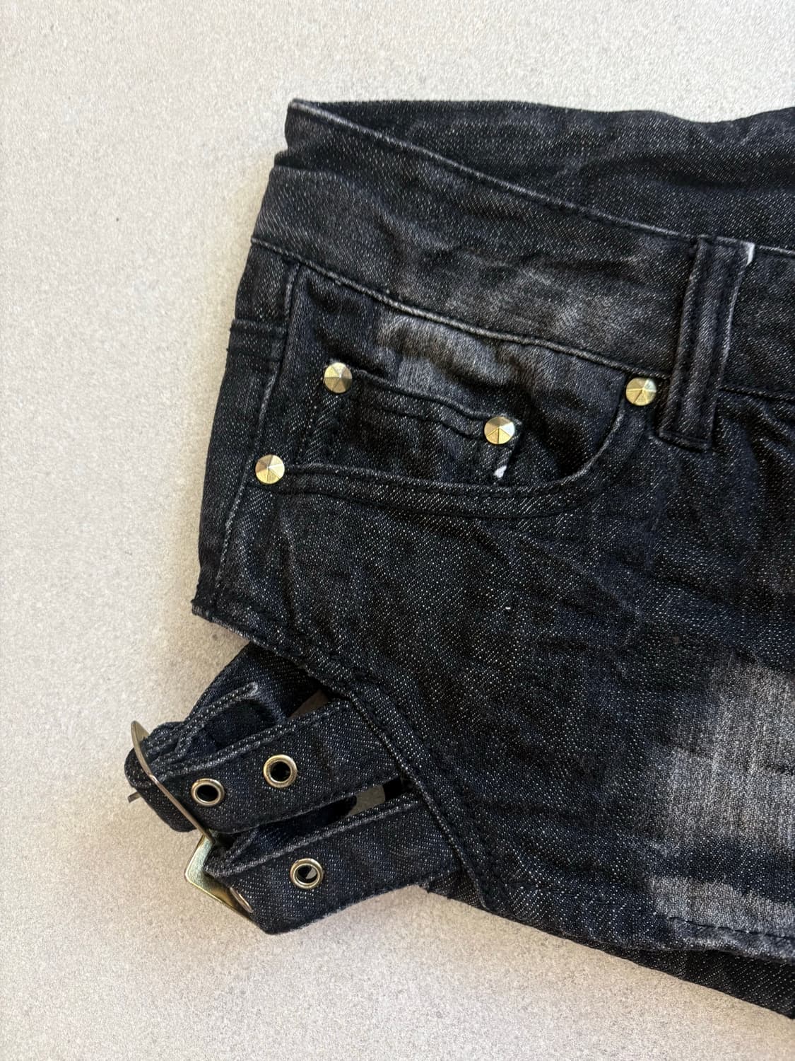 버클 워싱 반바지 상품이미지2