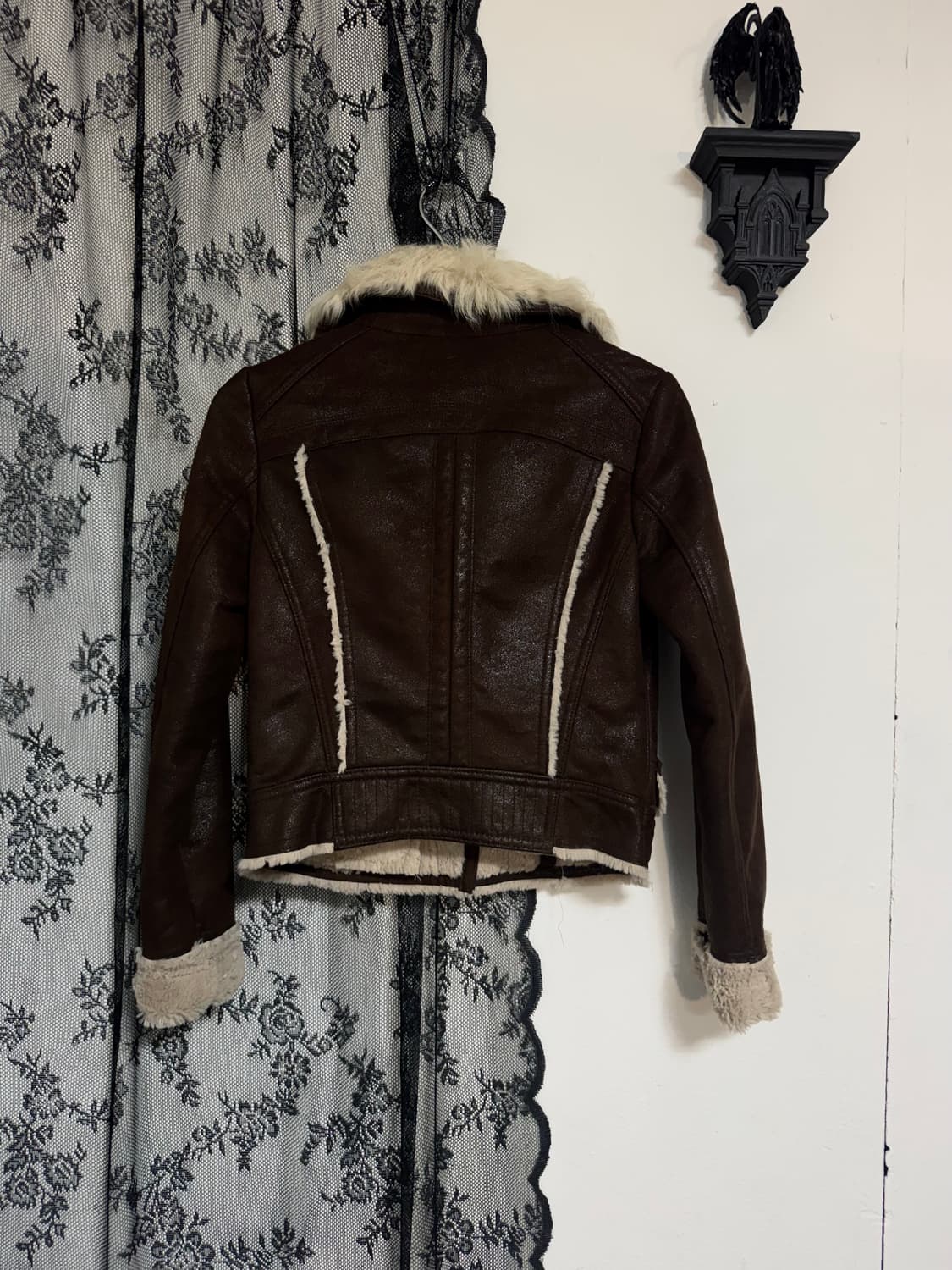 Brown wool shearling jacket 상품이미지5