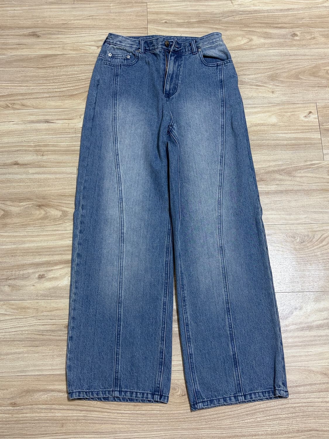 커브드 와이드 데님 팬츠 [BLUE] 상품이미지2