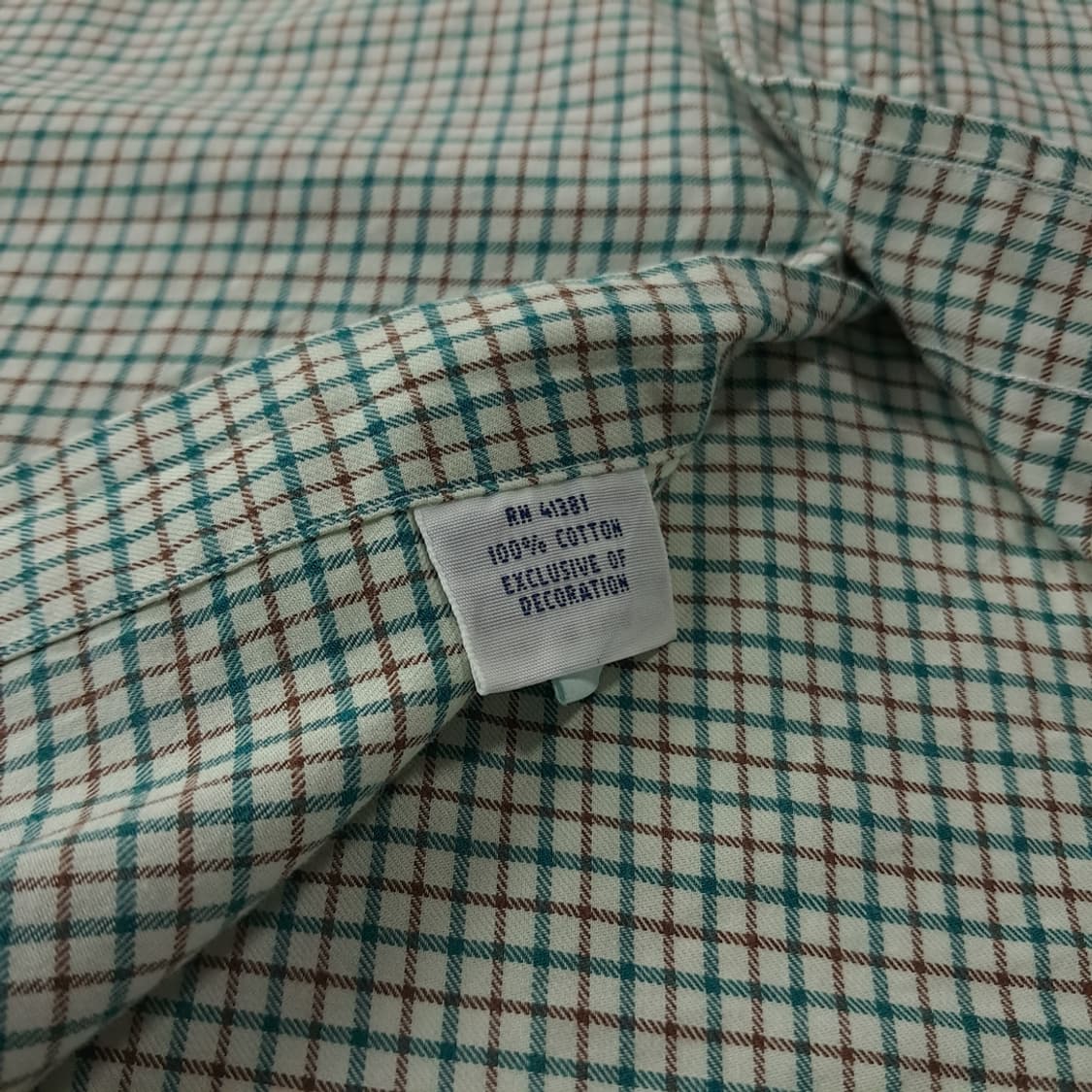 CK713 2XL 폴로 90s 그린브라운 마이크로체크 셔츠 남방 상품이미지5