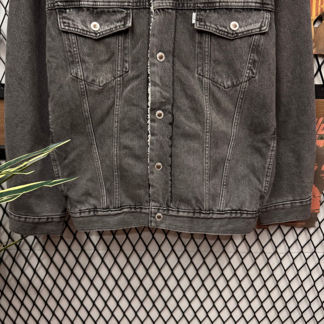 리바이스 타입 3 실버탭 쉐르파 흑청 데님 트러커 자켓 상품이미지4