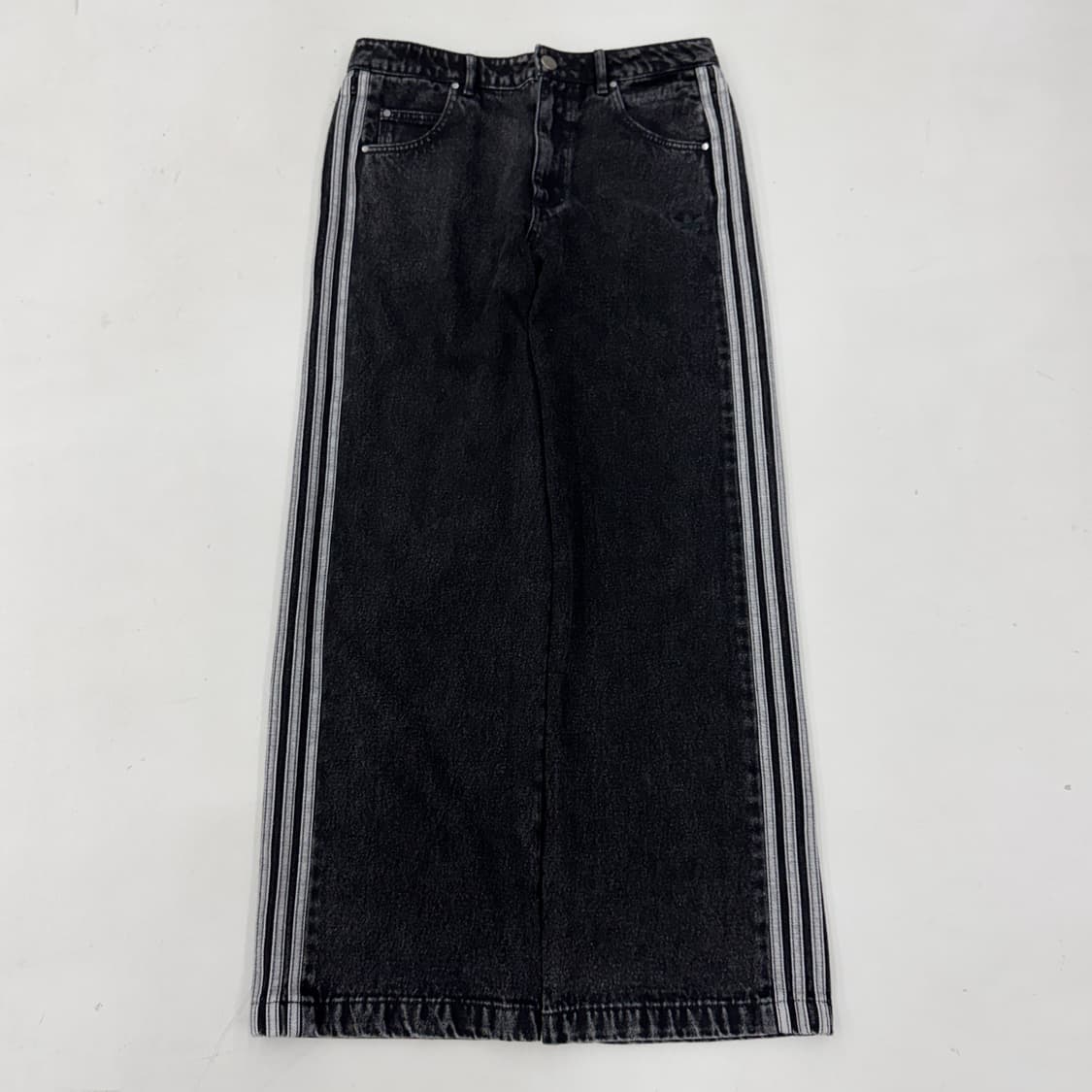 아디다스 파이어버드 삼선 와이드 흑청 데님팬츠 상품이미지2