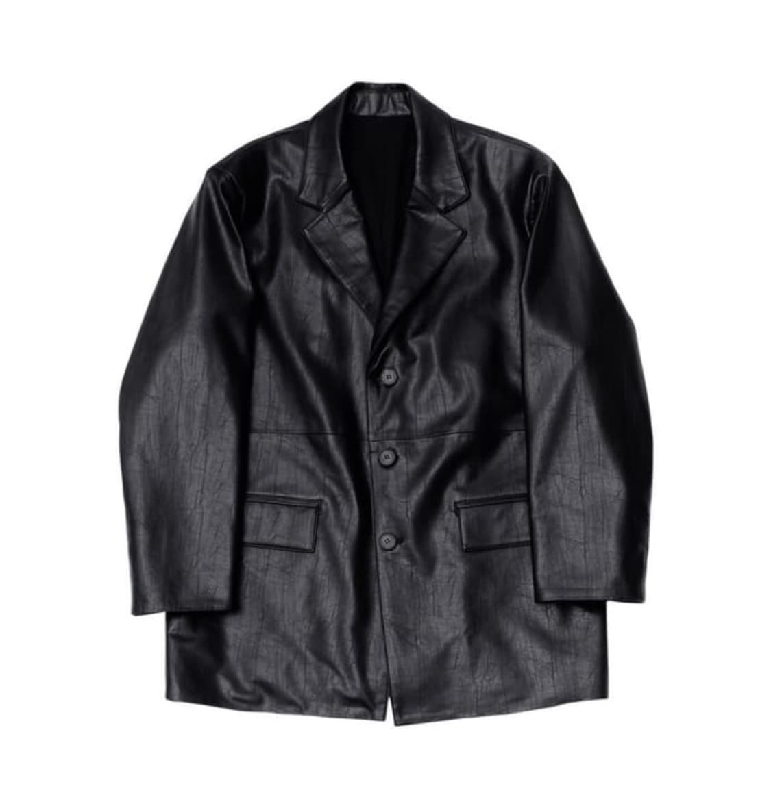 Gbh faux leather tailored jacket 레더자켓 상품이미지1