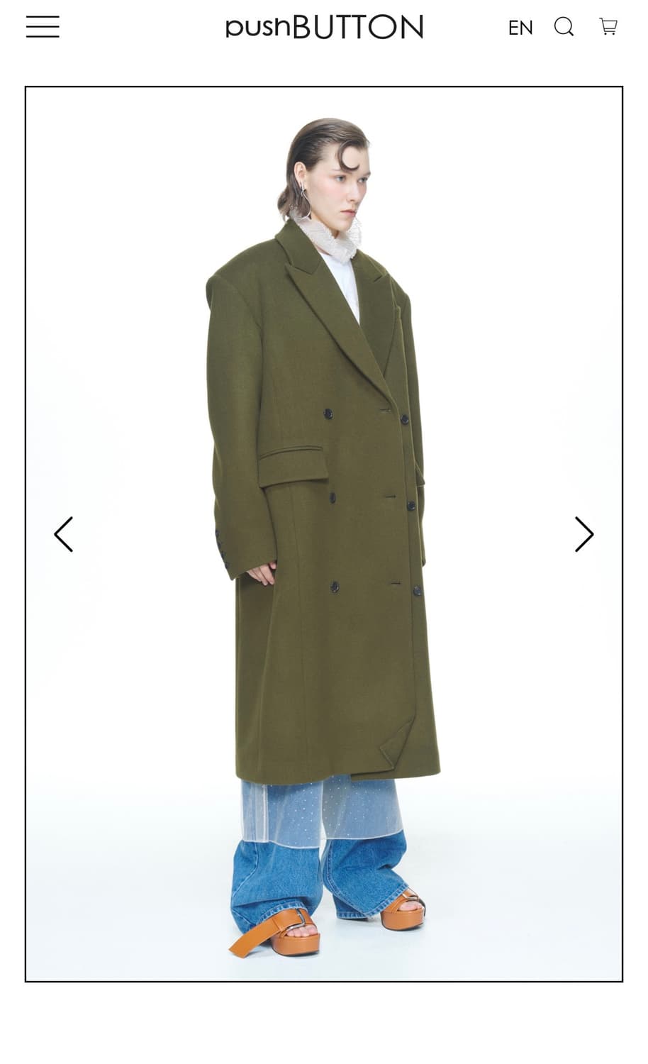 pushbutton 카키  오바사이즈 코트 xs 상품이미지2