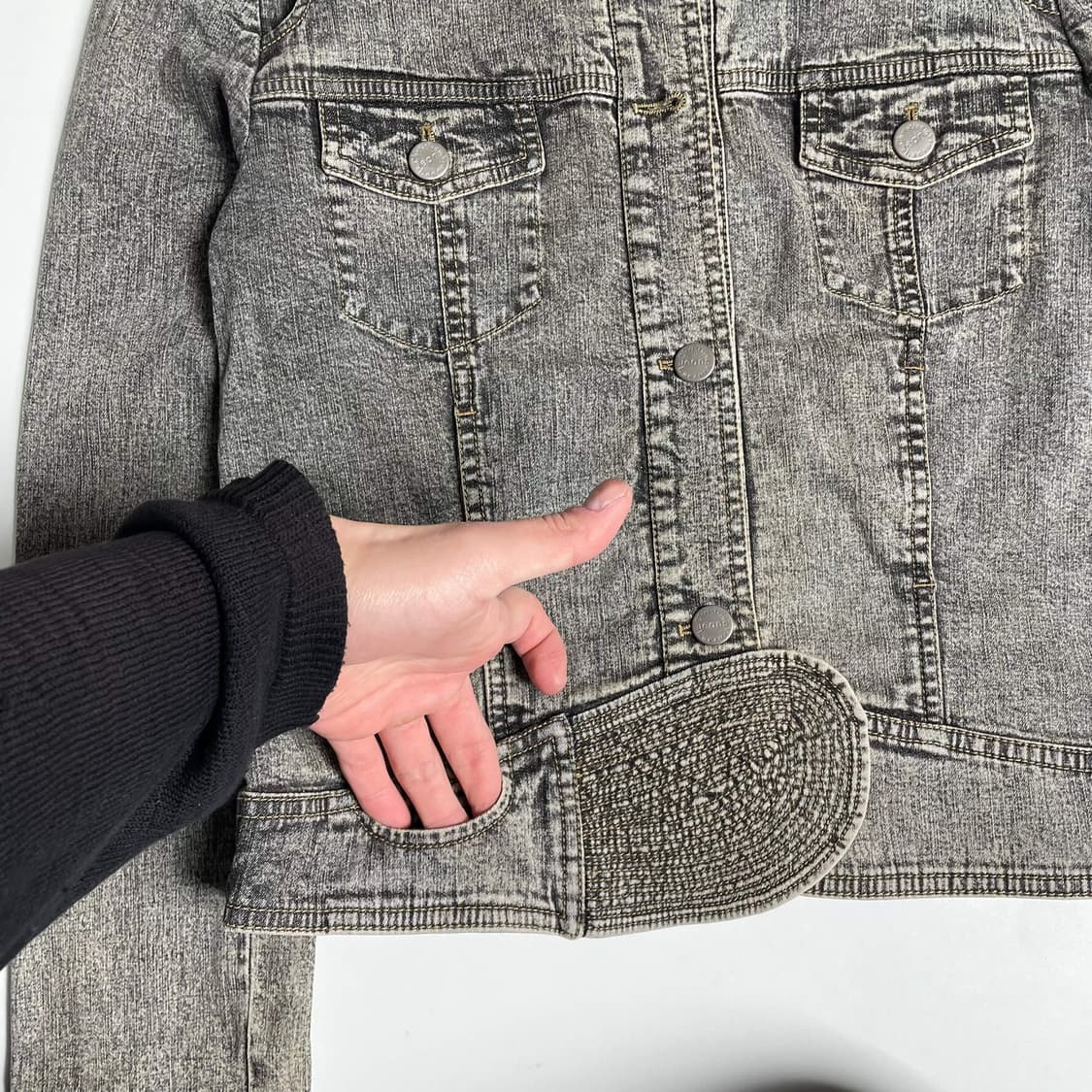 Chrisitan lacroix  레더 레터링 데님 자켓 상품이미지5