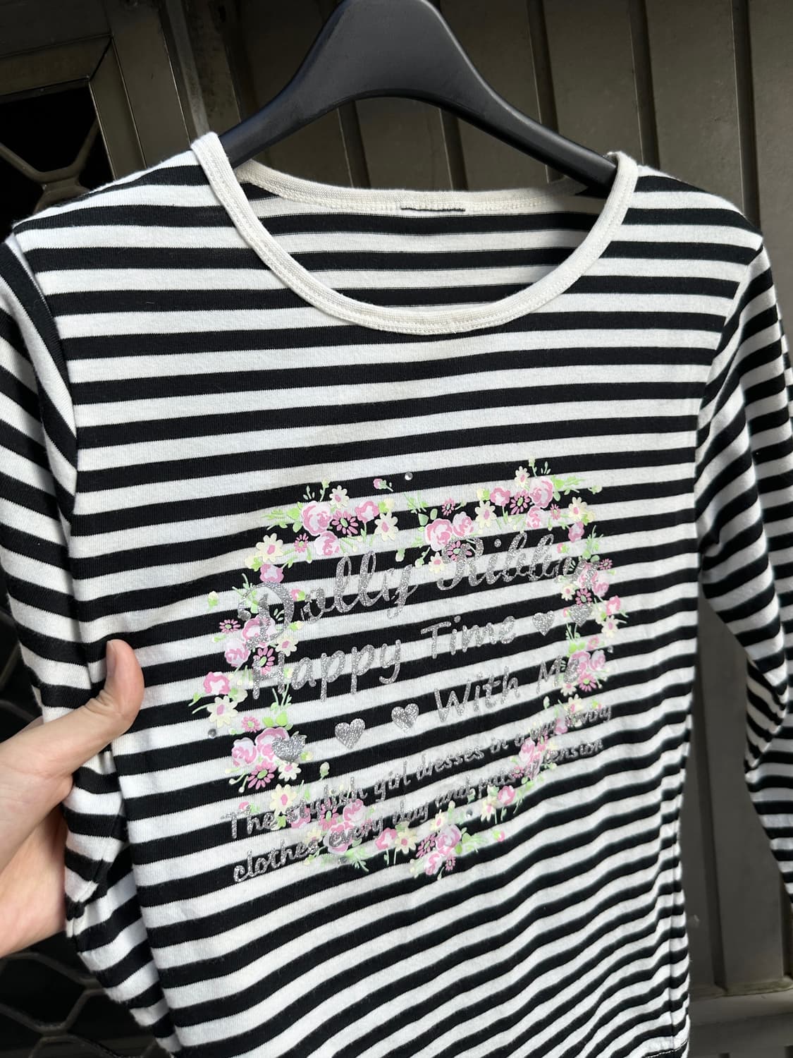 Vintage floral lettering printing sleeve 상품이미지2