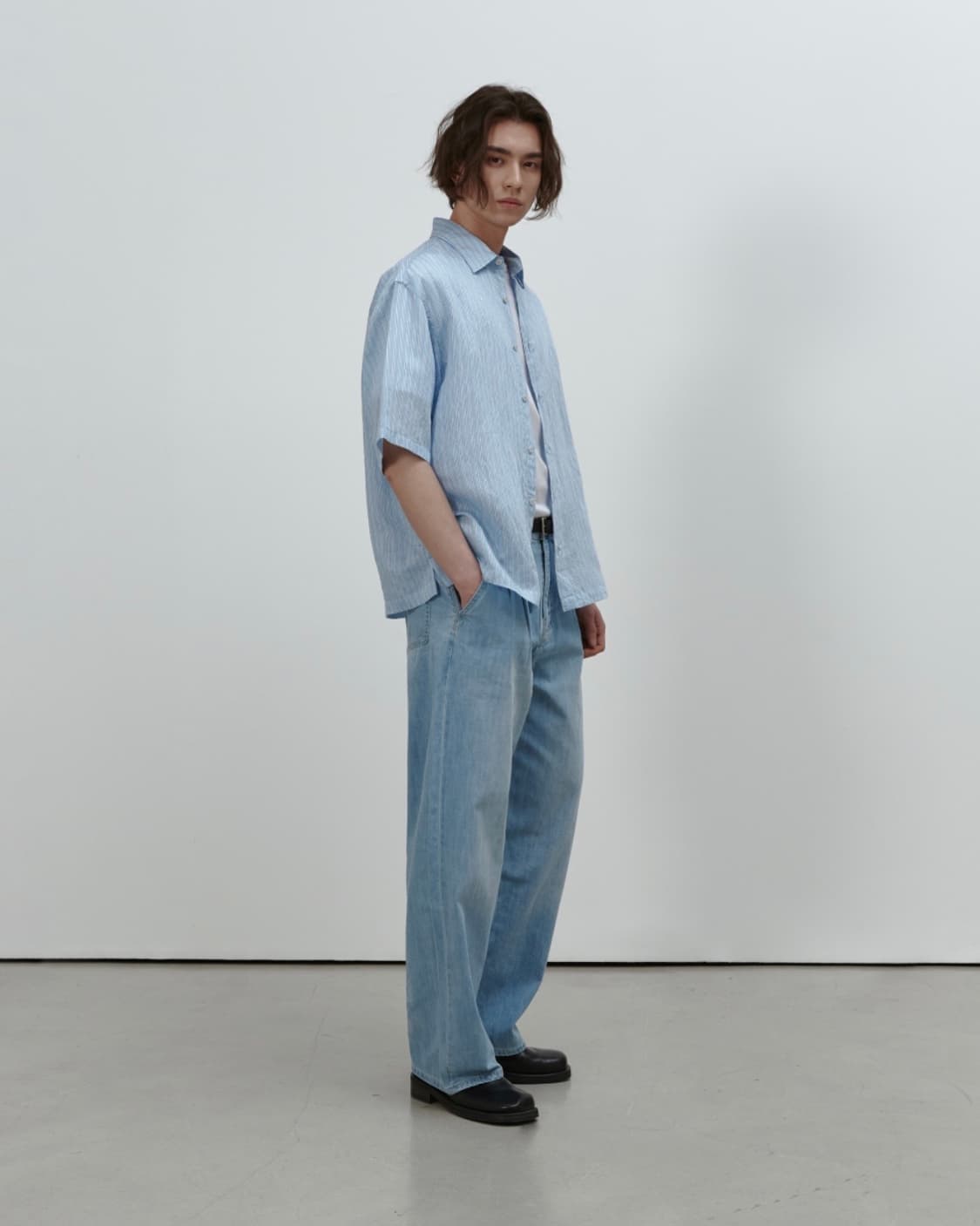 포트너스 라이트 투턱 와이드 진스 라이트블루 L Light Two Tuc 상품이미지8