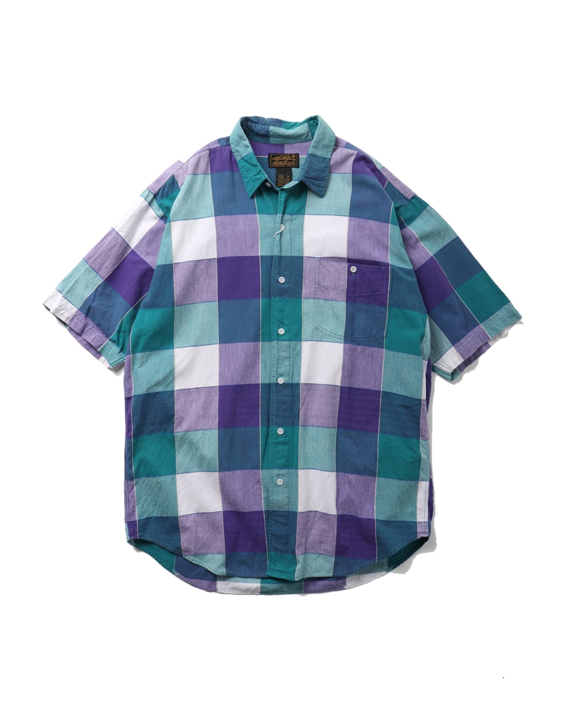 Eddie Bauer 90s Plaid Half Shirt 상품이미지1