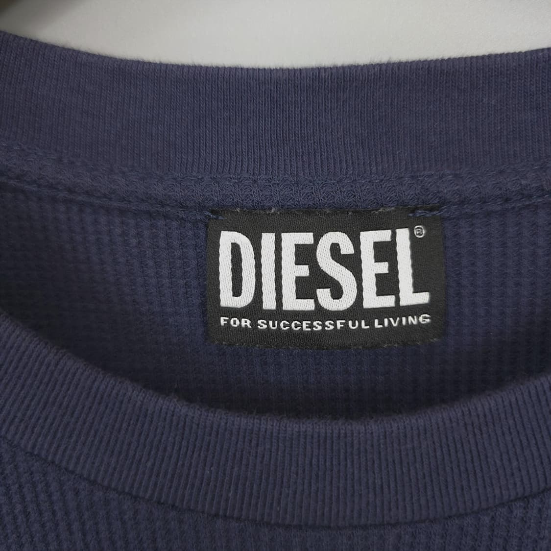 디젤 DIESEL 와플 조직 맨투맨 티셔츠 네이비 100 상품이미지5