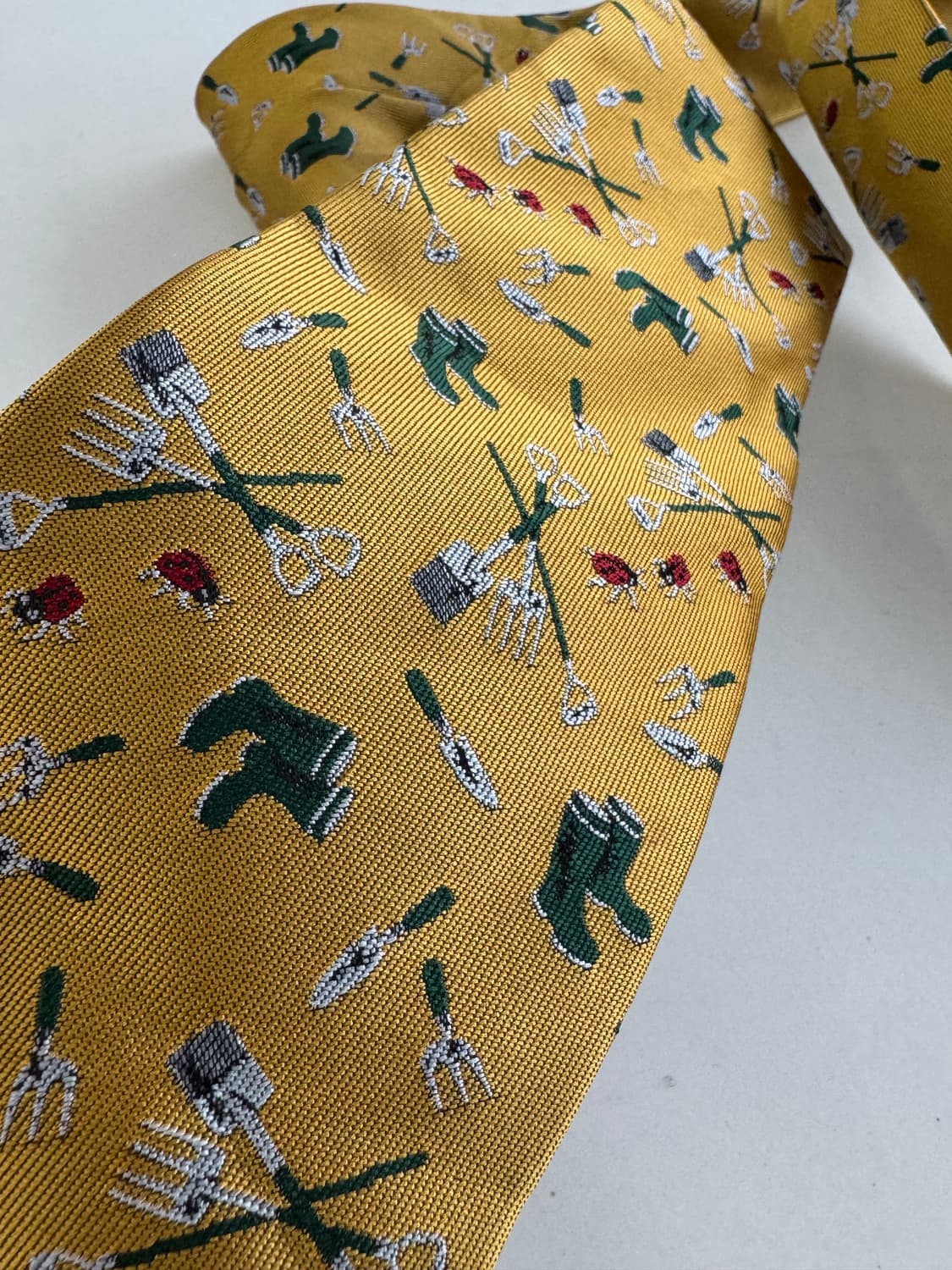 폴로 랄프로렌 옐로우 정원 패턴 넥타이 상품이미지3