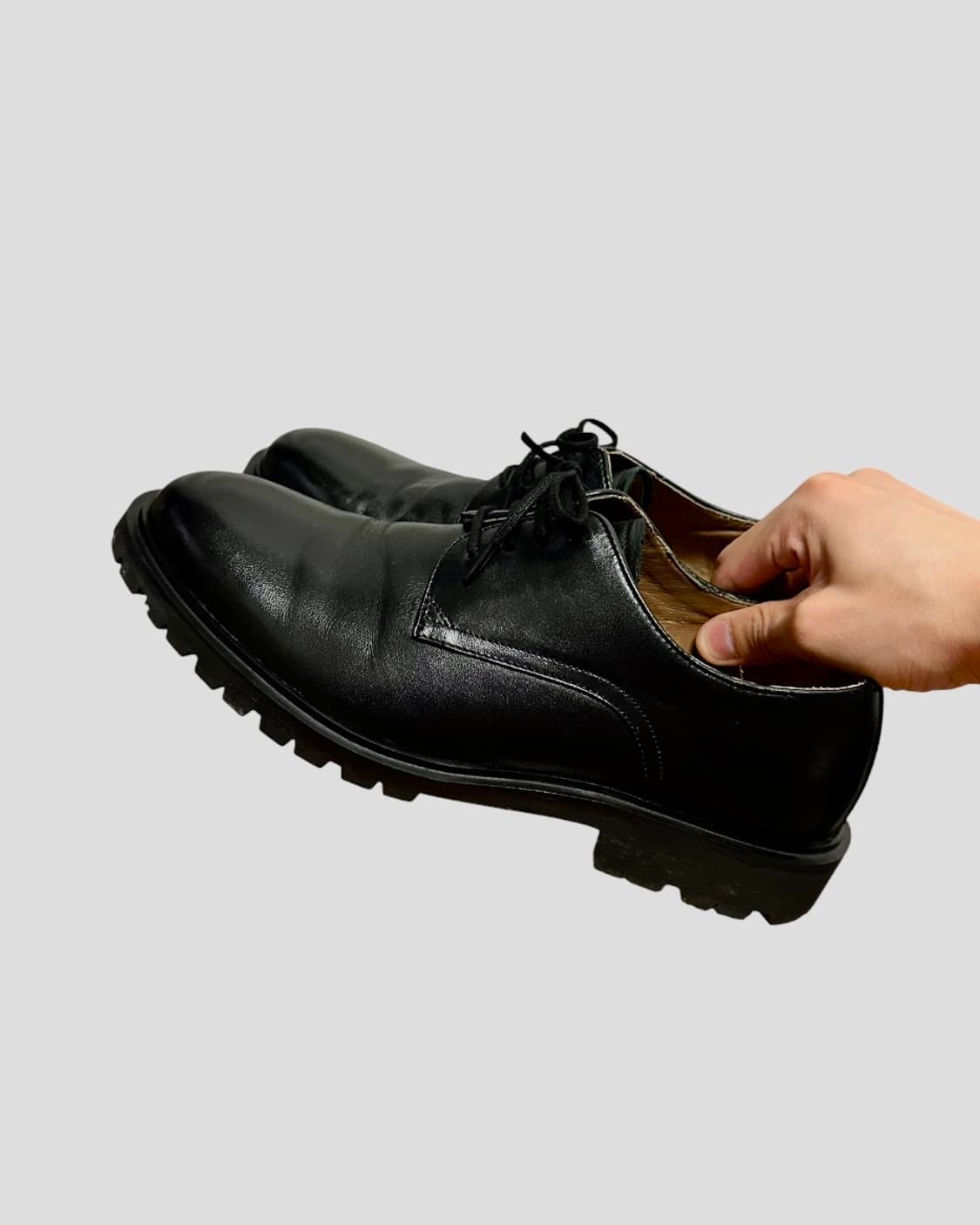 슈펜 이태리 소가죽 비브람 블랙 더비슈즈 블랙 260size 상품이미지1