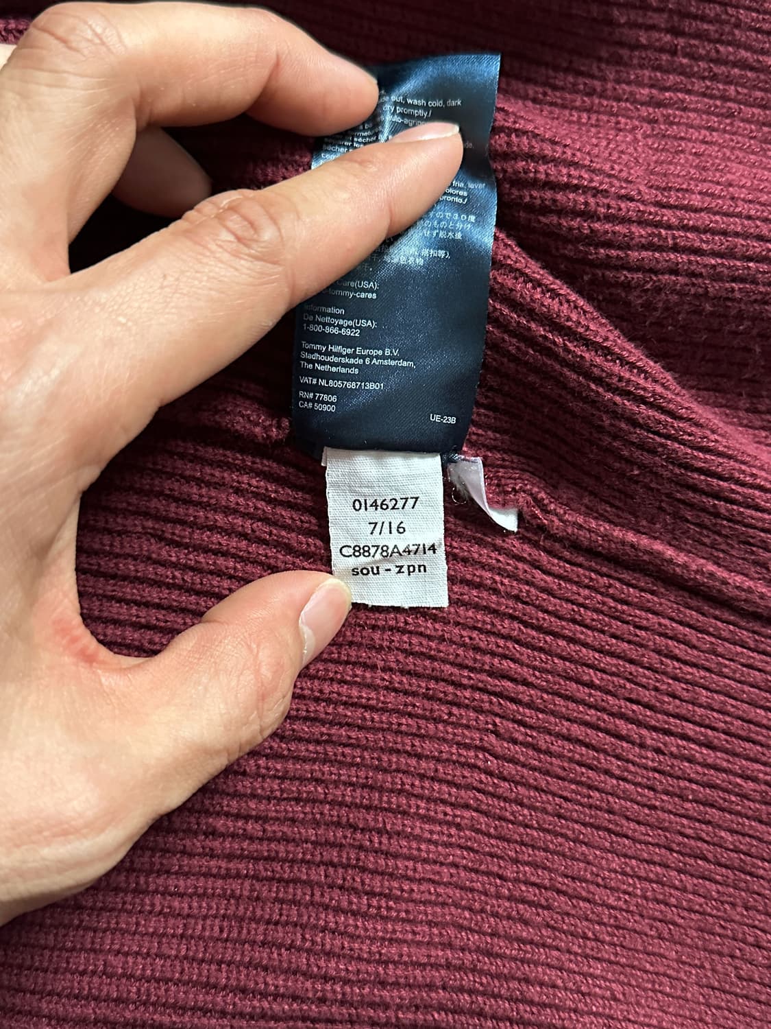 tommy hilfiger 버건디 코튼 스웨트 집업 상품이미지7