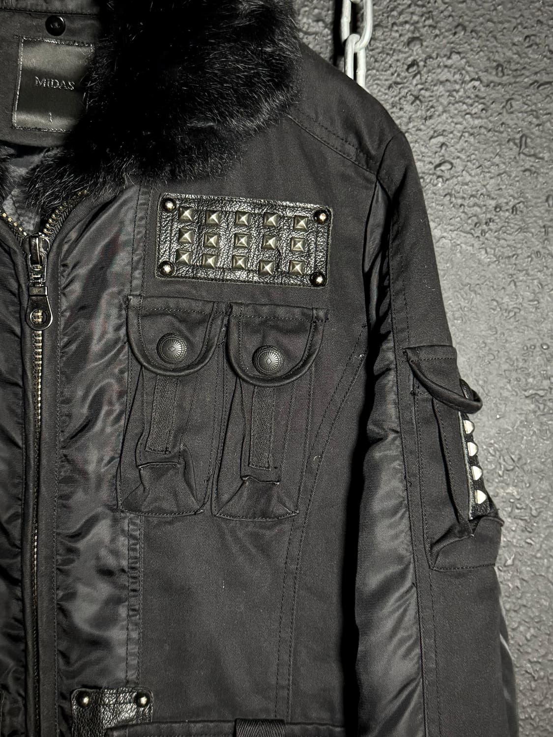 MIDAS – Black Fur Military Jacket 상품이미지3