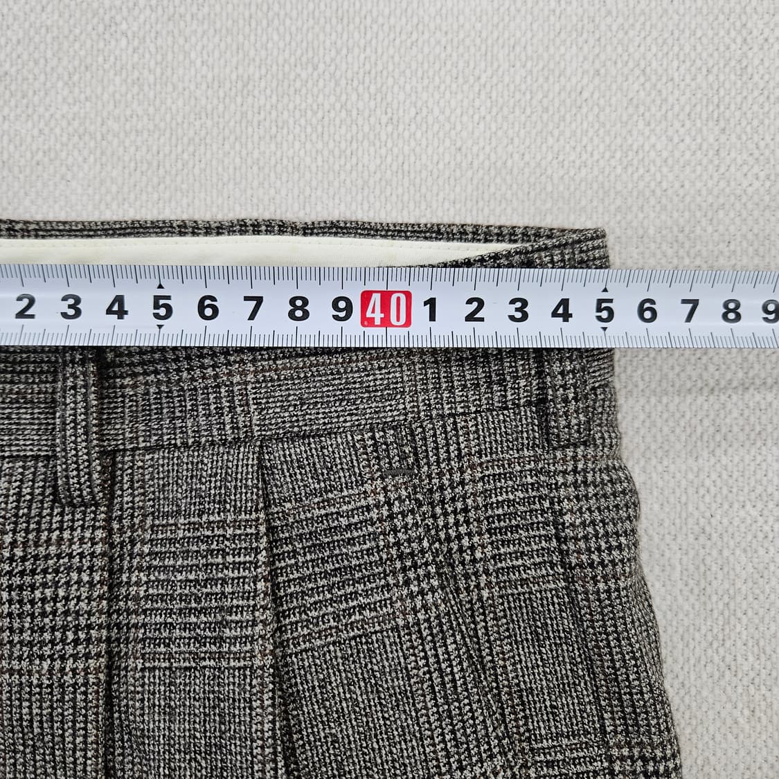 [92-106] 갤럭시 투턱 체크패턴 울100% 팬츠 0120Y2 상품이미지7