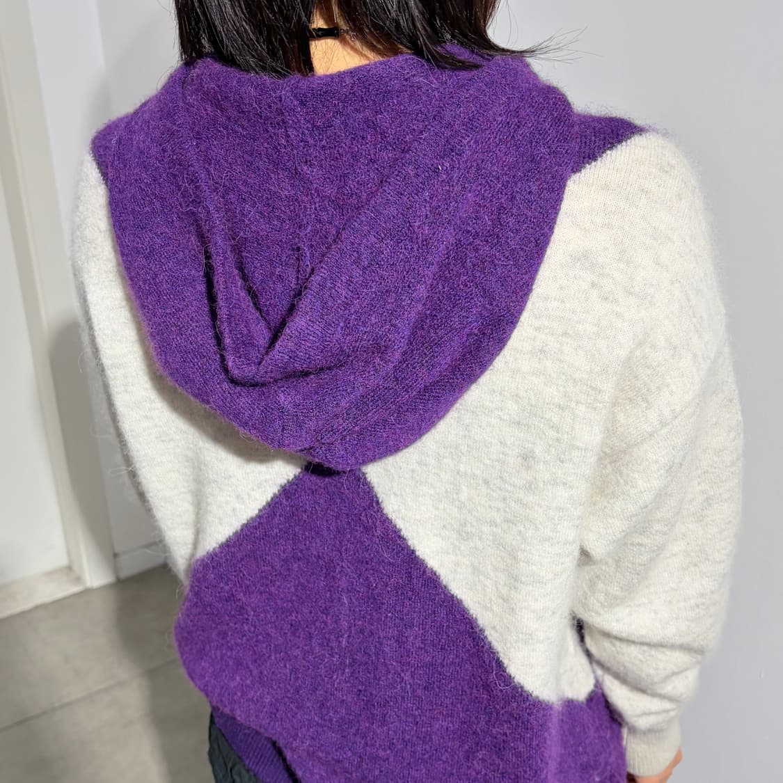 mercibeaucoup 퍼플 니트 후드 상품이미지5