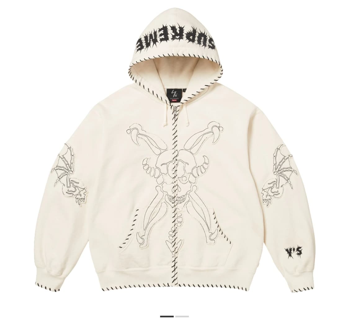 슈프림 요지 야마모토 후드 집업 화이트 xl 상품이미지1