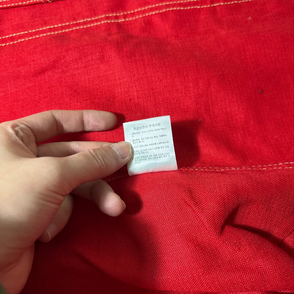 우먼M MCM 엠시엠 레드 린넨100% 카라넥 린넨자켓 상품이미지7