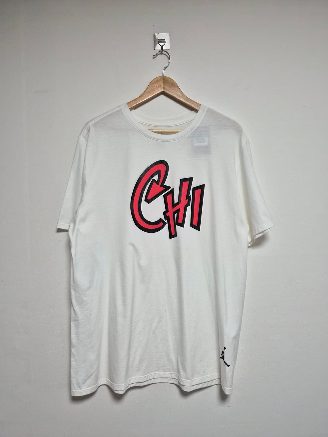 조던Jordan 시카고 레터링 화이트 반팔티셔츠 XL - T139 상품이미지1