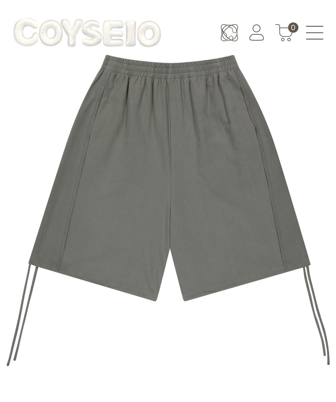 코이세이오 038 라인 코튼 쇼츠 그레이 상품이미지1