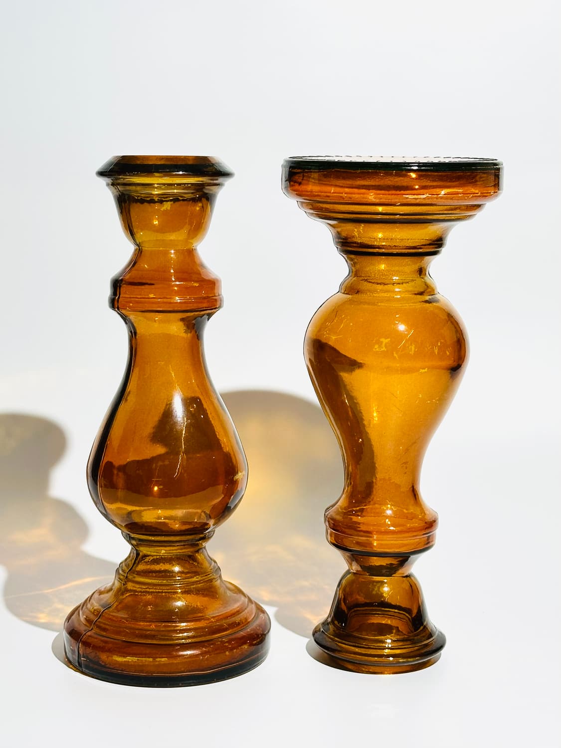 스페인 빈티지 리사이클 글라스 앰버 대형 화병 상품이미지10