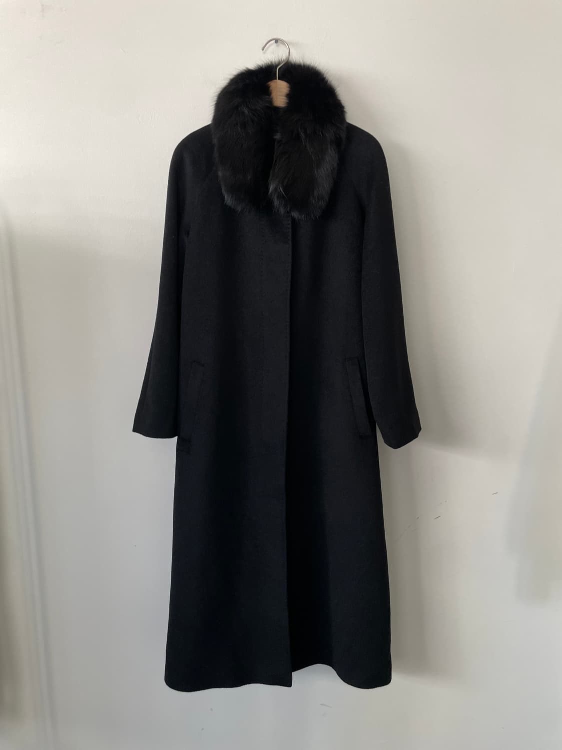 vintage black angora silk long coat 상품이미지1