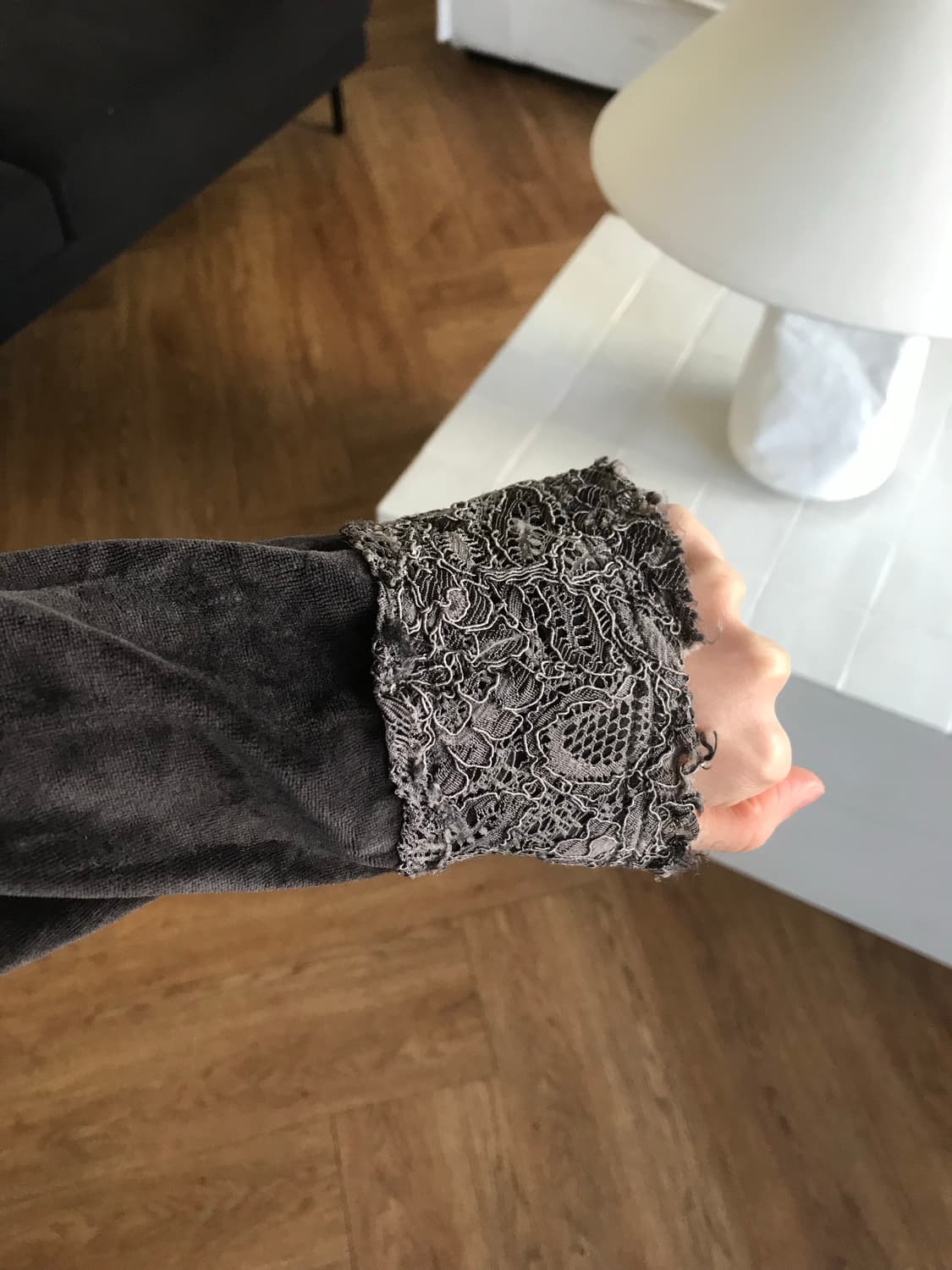 vintage velvet lace cardigan 상품이미지8