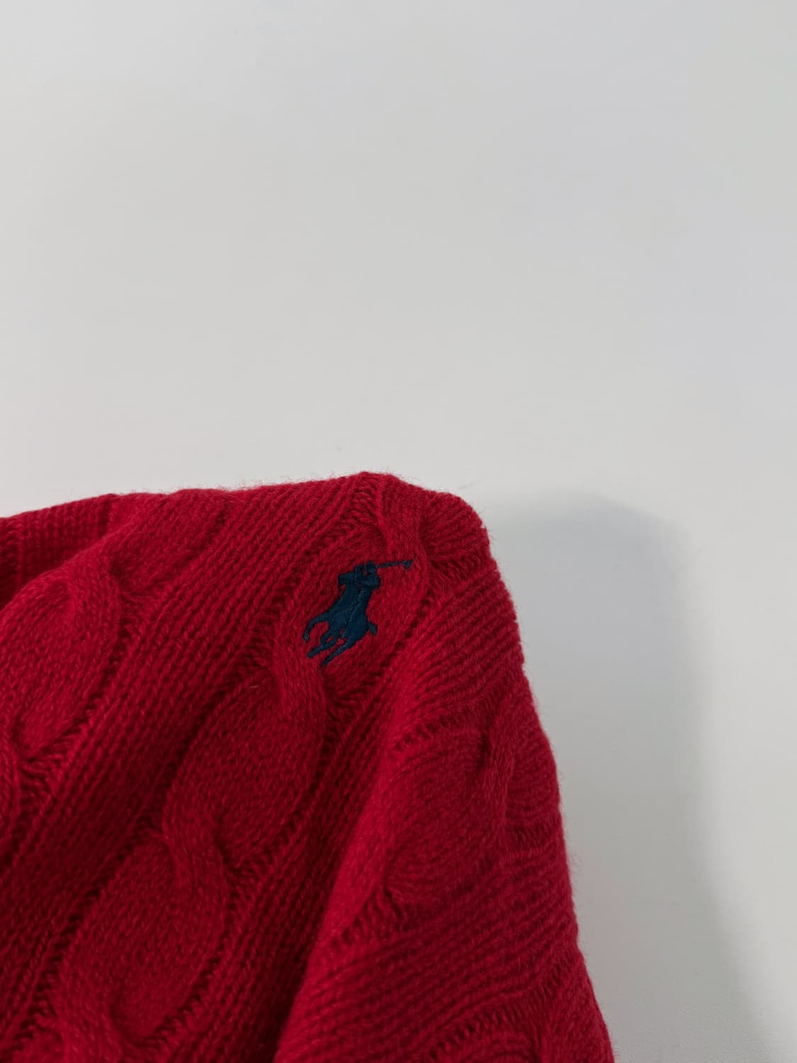 폴로 랄프로렌 루즈핏 신형 캐시미어 울 레드 꽈배기 니트 상품이미지3