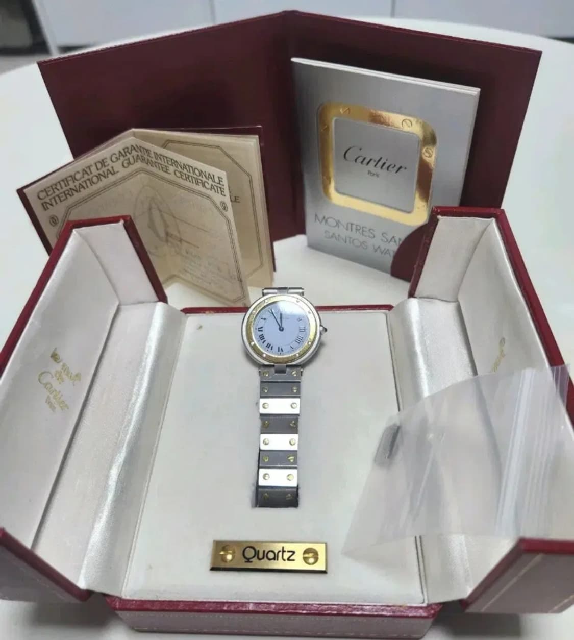 희귀 풀셋] 1985년작 까르띠에 산토스 방돔 32mm LM - 오리지널 상품이미지1