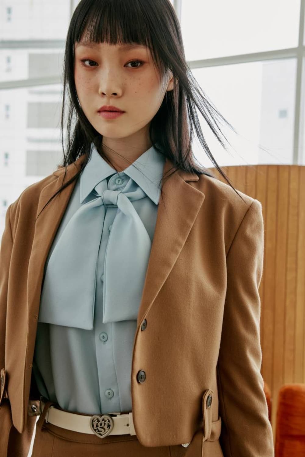 타게토 [타게토X로맨틱크라운]라이더 크롭 _브라운 셋업 상품이미지1