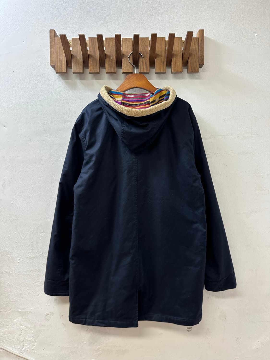 일본빈티지 TITICACA 티티카카 네이비 보아 후드 코트 상품이미지4