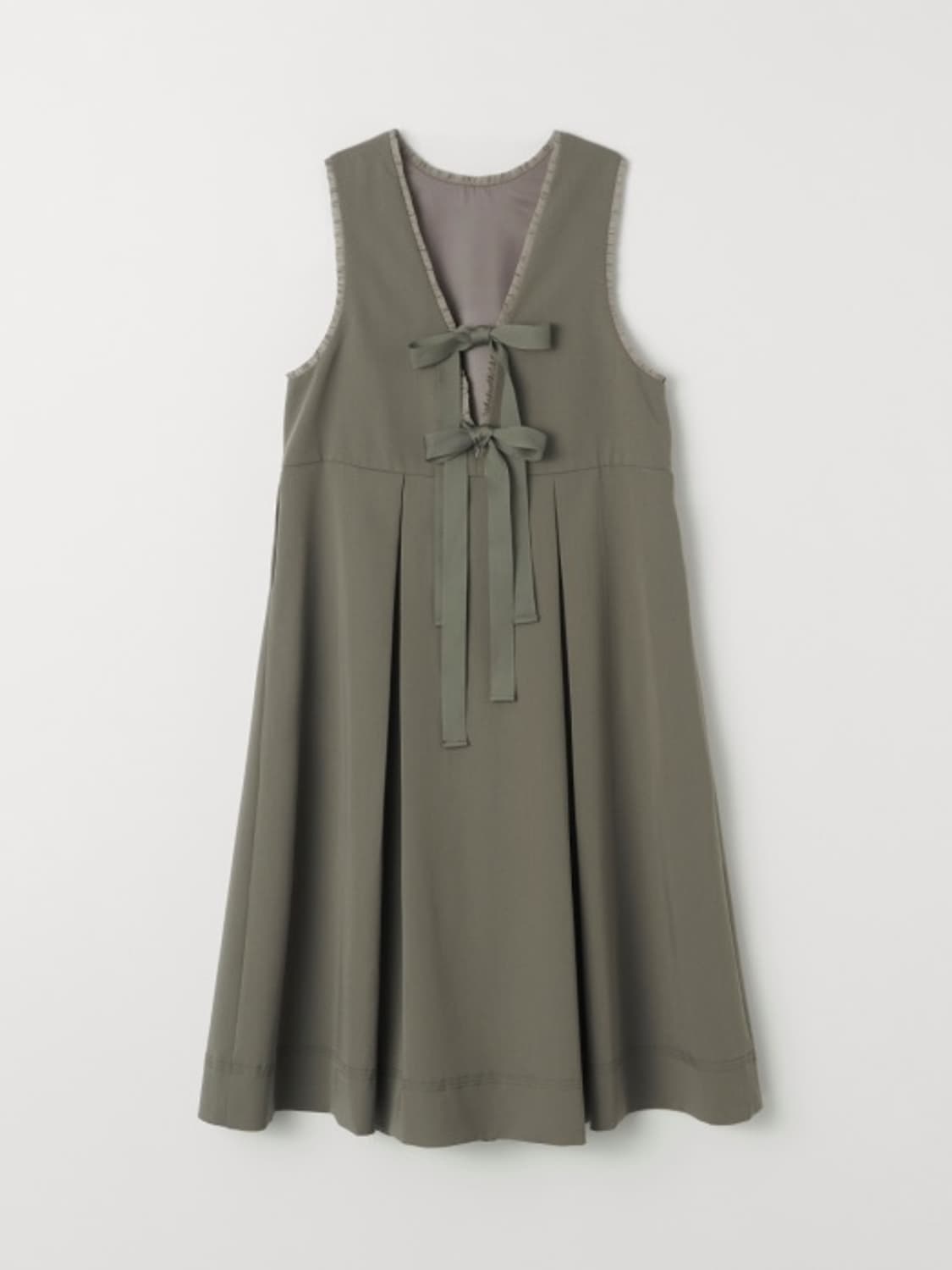 셀리테일즈 layered tuck dress khaki beige 상품이미지2