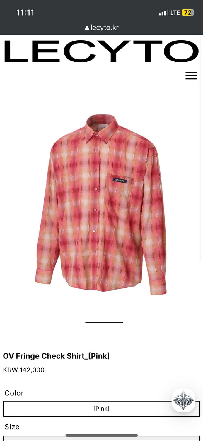 레씨토 프린지 체크셔츠 핑크 상품이미지2