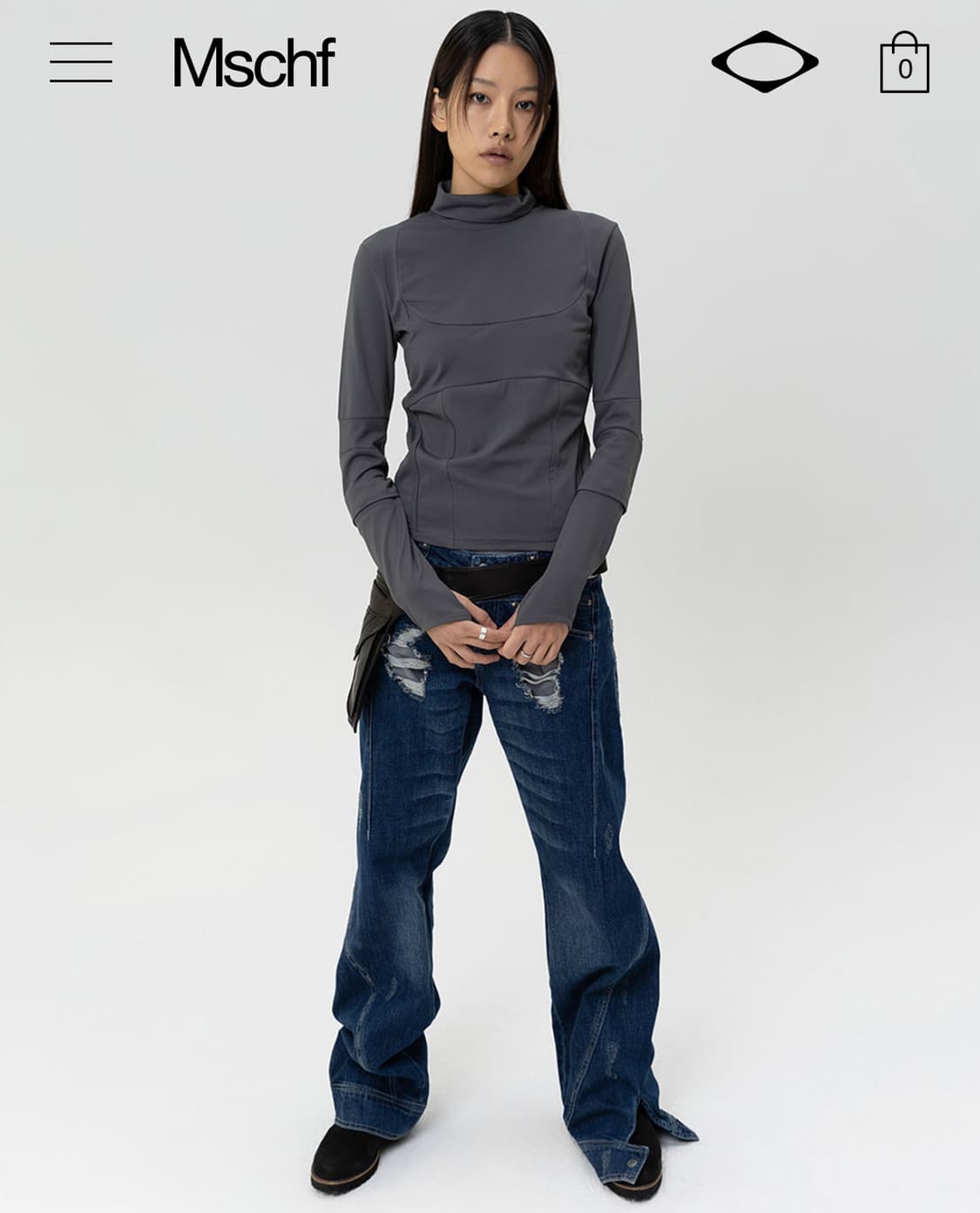 미스치프 CONTOUR SEAM TOP / BLACK 상품이미지1