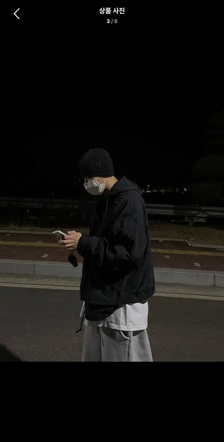 Free / 블랙 ) 포켓 오버핏 바람막이 자켓 상품이미지3