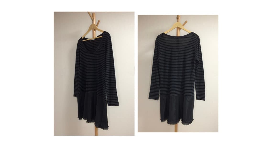 Sacai luck 사카이럭 블랙 차콜 단가라 원피스 상품이미지2