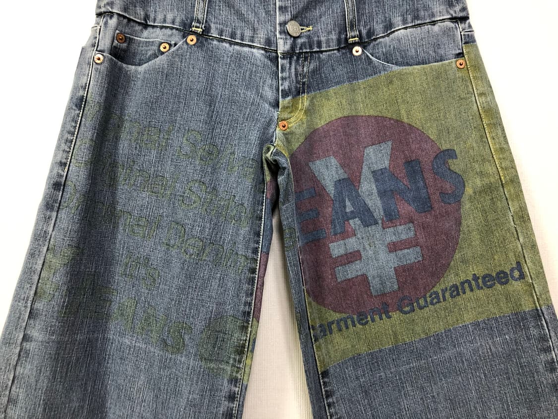 (일본) 엔진즈 미치코코시노 여성 로우라이즈 와이드레그 프린팅 데님팬츠  상품이미지4