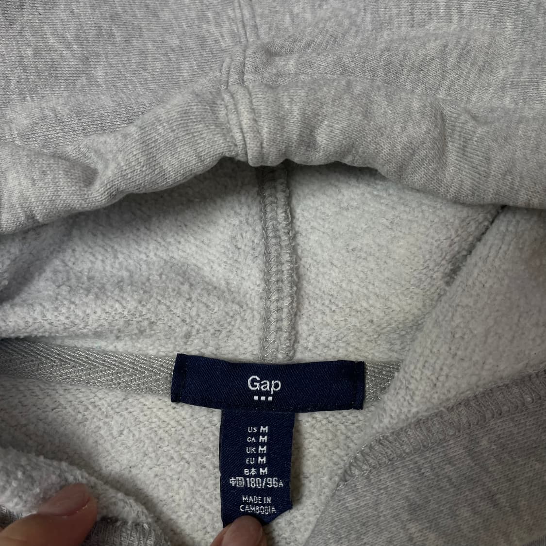 갭 그레이 빅로고 후드티 M 상품이미지4