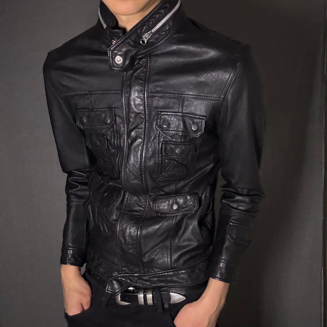 lamb skin leather jacket 상품이미지4