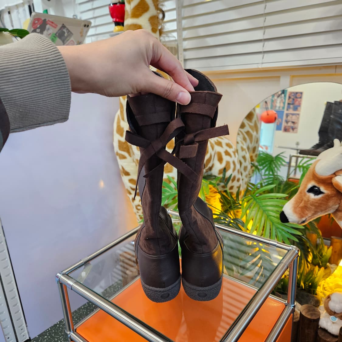 새상품) 빈티지 소가죽 하프부츠 245mm 상품이미지4