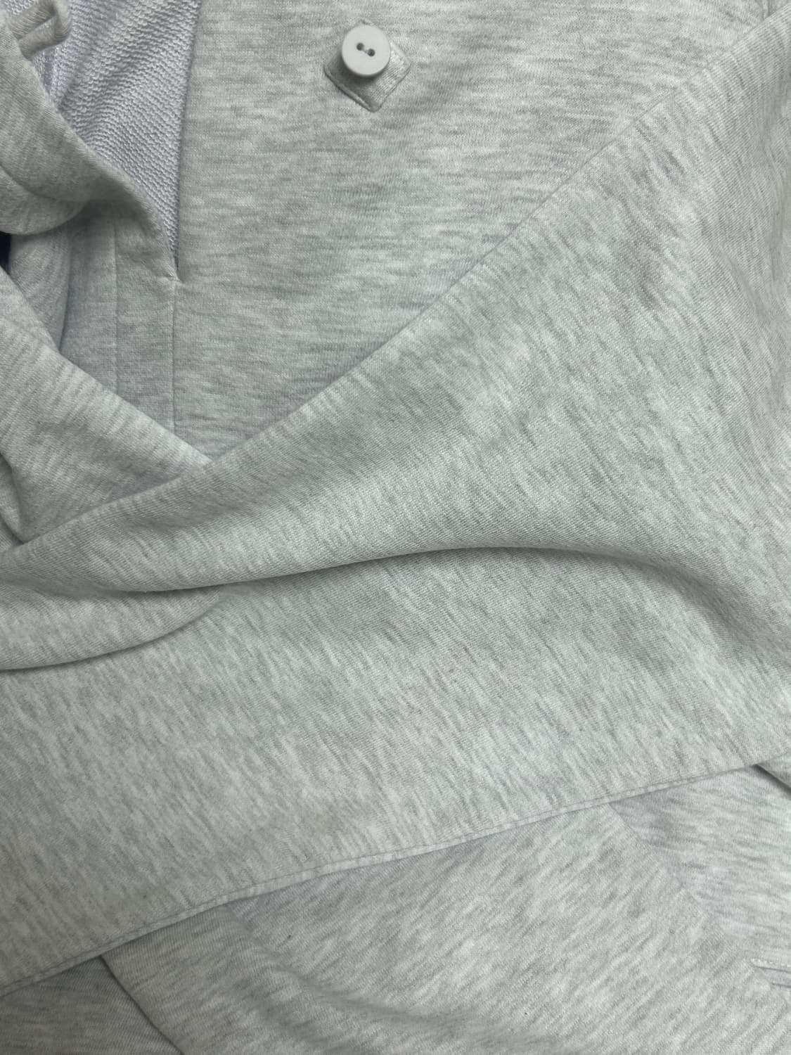 산산기어 버튼 후디 화이트 멜란지 상품이미지2