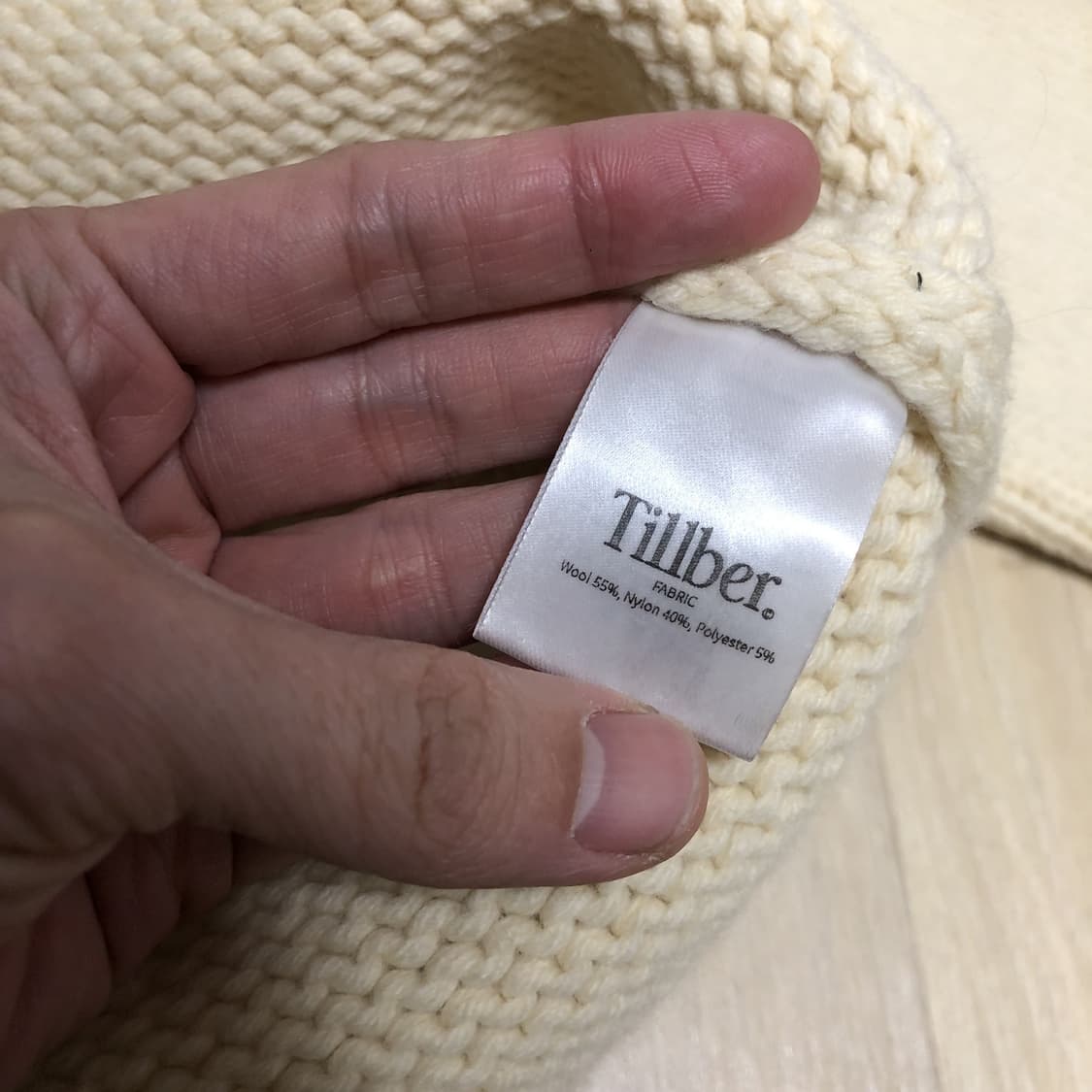 (우먼스 F) 새상품 틸버 Tillber 햄프스 니트 가디건 크림 상품이미지7