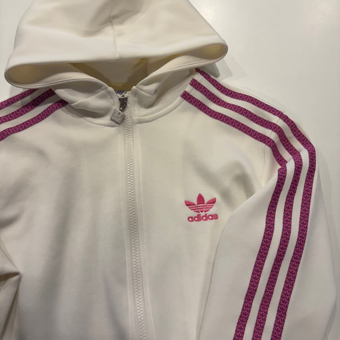 [100] 08s 아디다스 핑크 화이트 트랙탑 삼선 후드 집업 D797 상품이미지3
