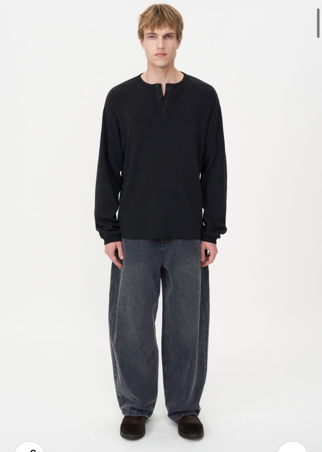 인사일런스 체인트윌 벌룬핏 데님 팬츠 WASHED BLACK M사이즈 상품이미지3