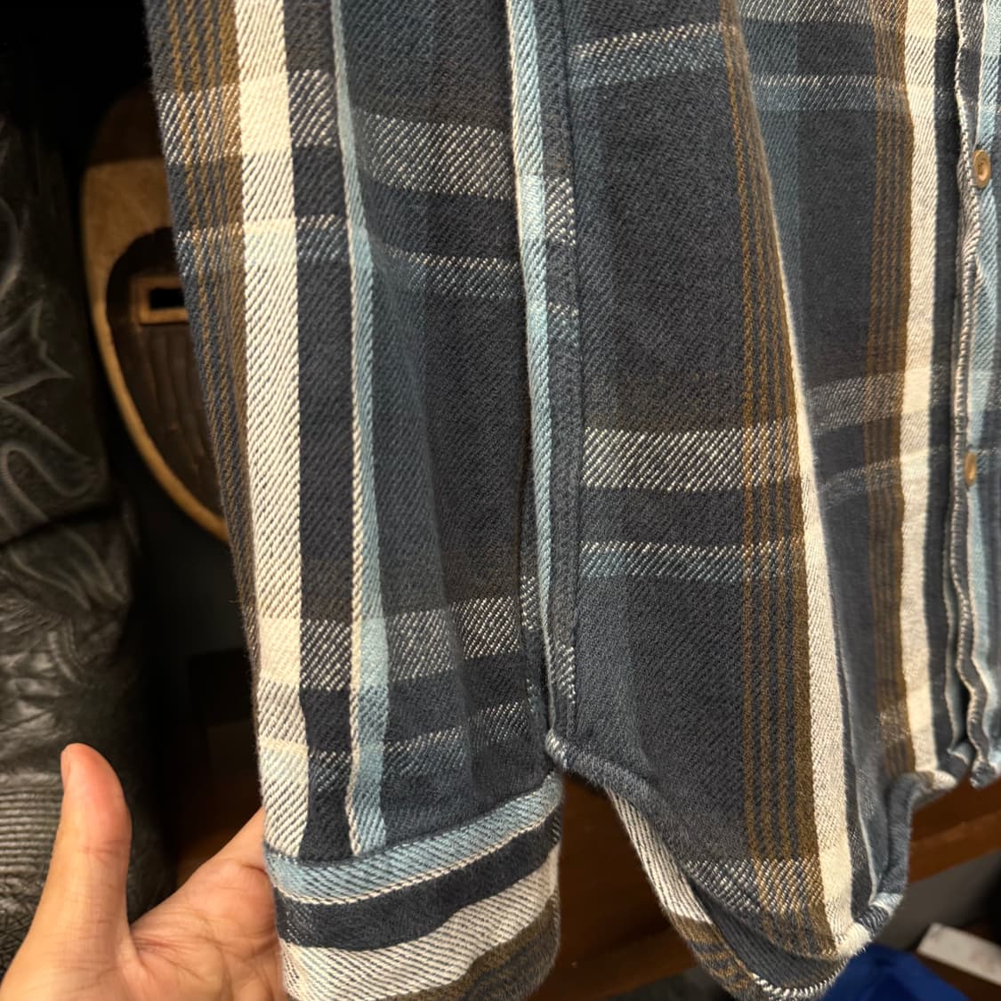 아비렉스 USA 투 포켓 워크 플란넬 체크 빈티지 셔츠 N124 상품이미지5