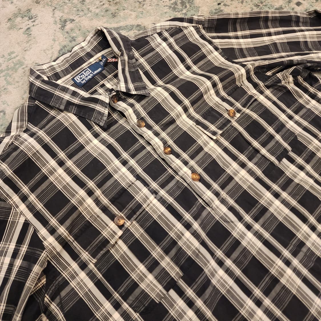 90s제작 POLO 풀오버 체크셔츠 상품이미지3