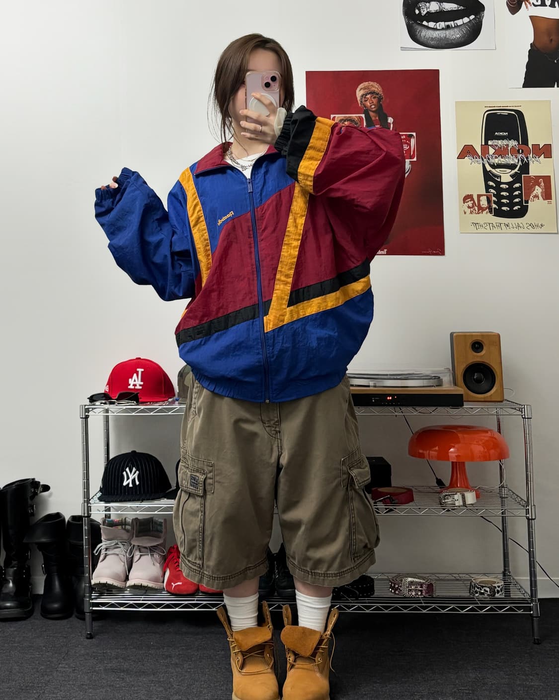 리복 00s 올드스쿨 배색 바람막이 자켓 상품이미지4